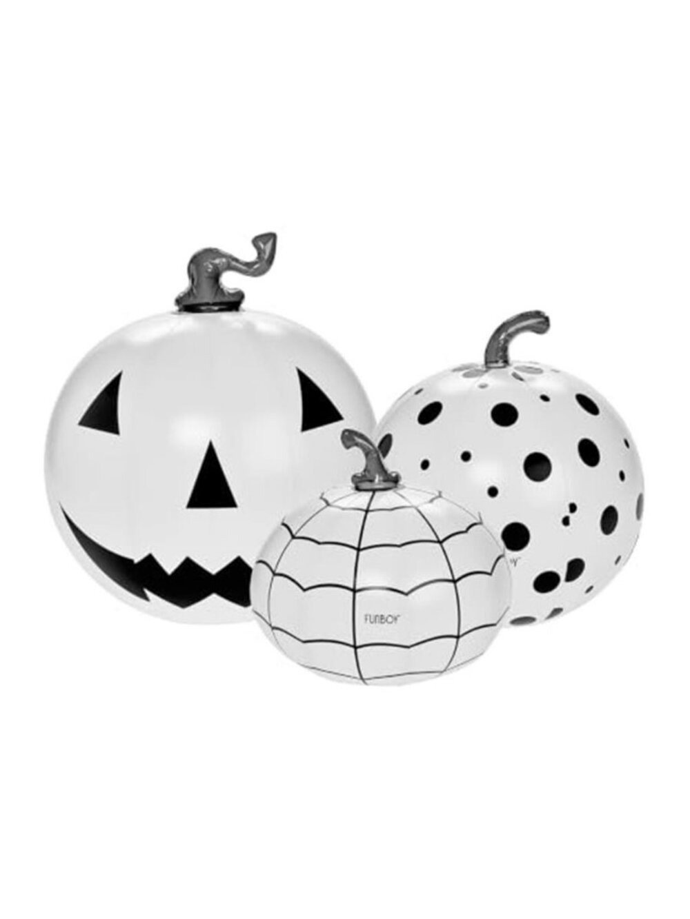 FUNBOY Giant Inflatable LED Halloween Pumpkins, Black & White 3-Pack